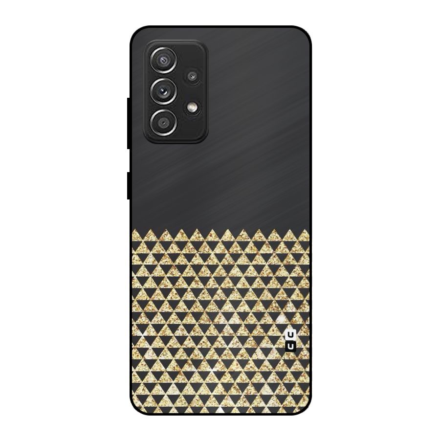 Dark Grey Golden Triangles Metal Back Case for Galaxy A52s 5G