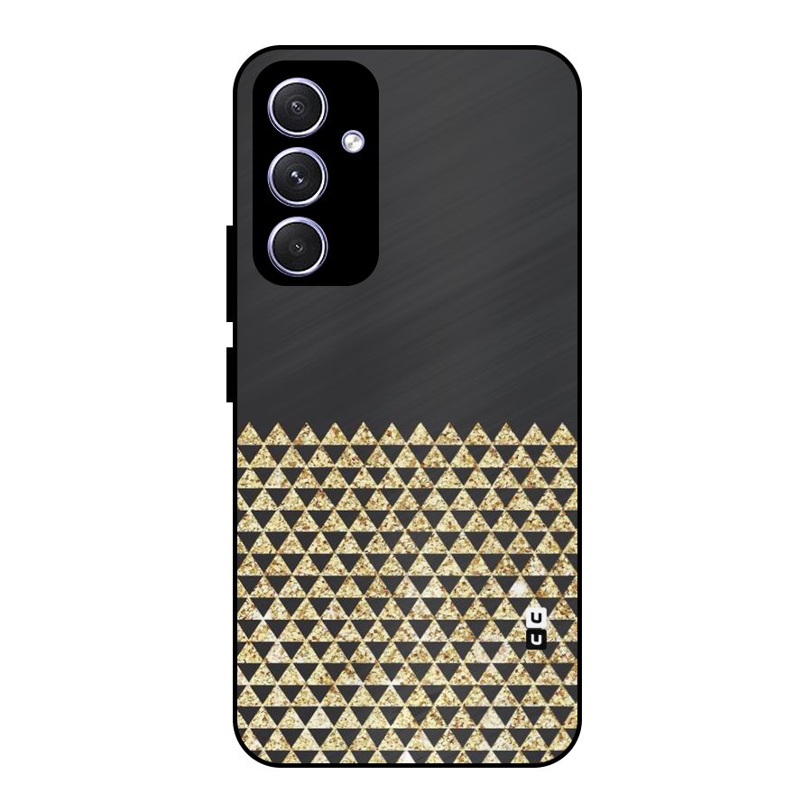 Dark Grey Golden Triangles Metal Back Case for Galaxy A54