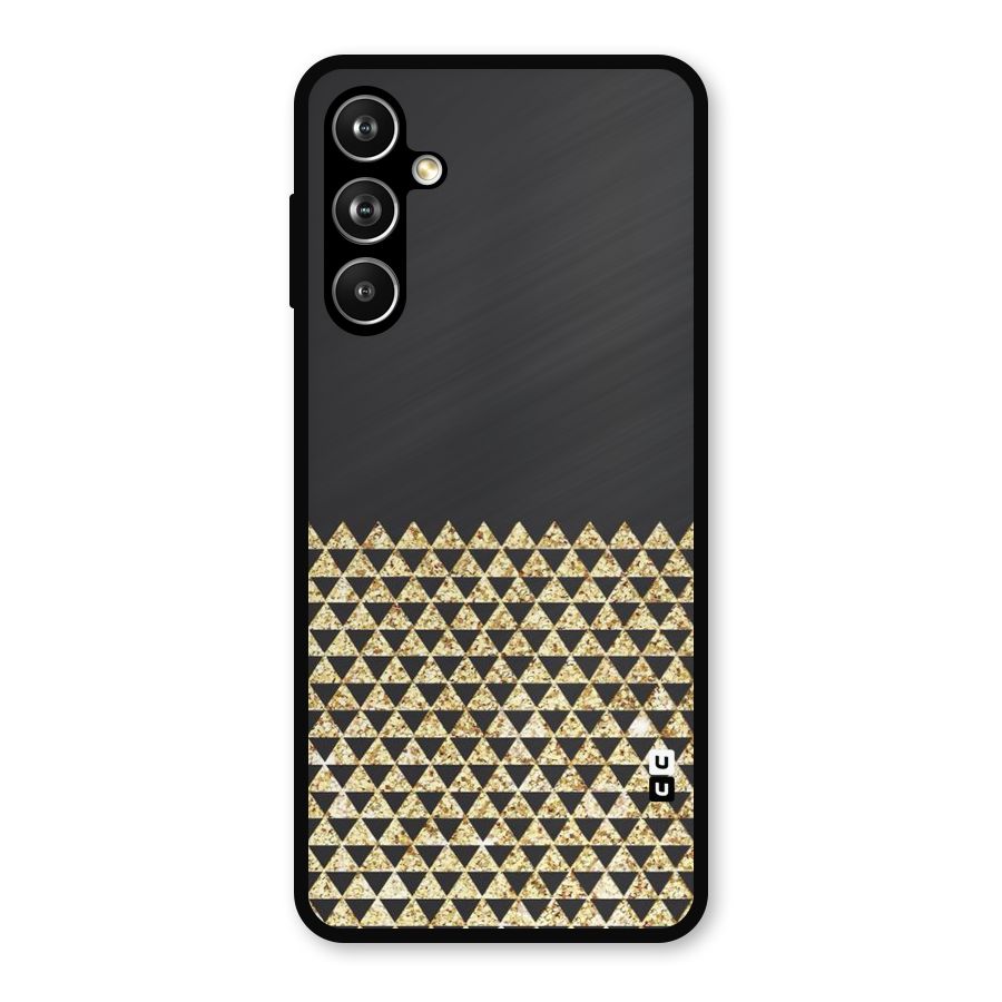 Dark Grey Golden Triangles Metal Back Case for Galaxy F54