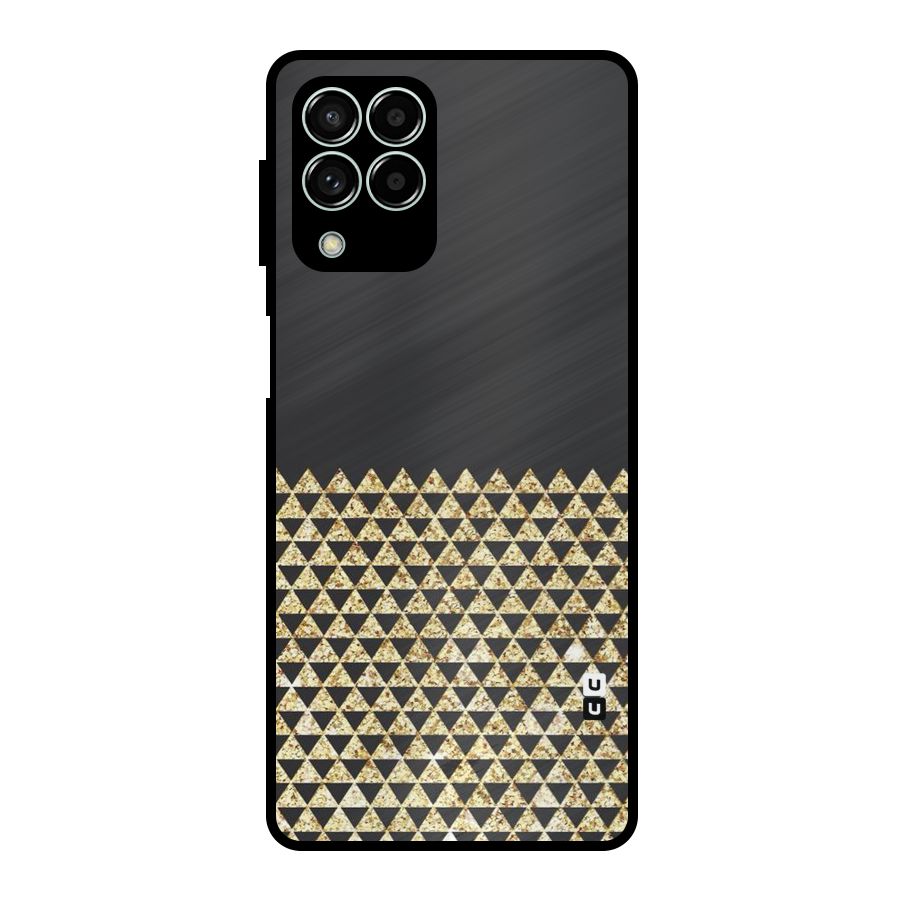 Dark Grey Golden Triangles Metal Back Case for Galaxy M33