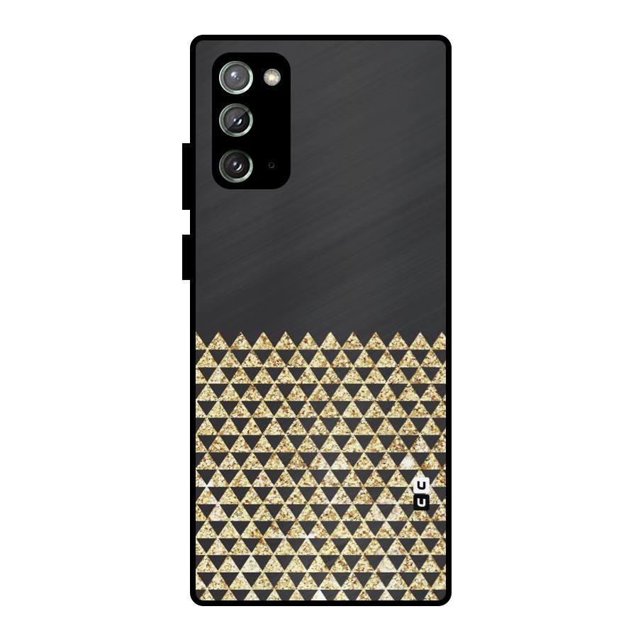 Dark Grey Golden Triangles Metal Back Case for Galaxy Note 20