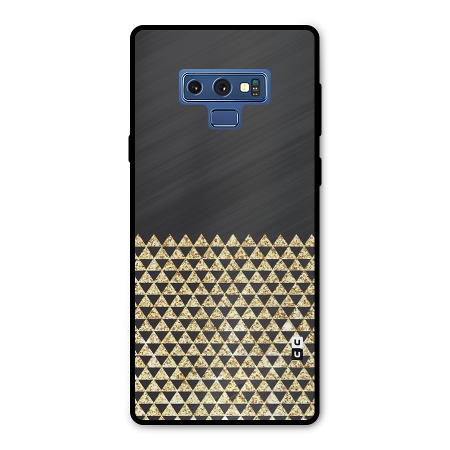 Dark Grey Golden Triangles Metal Back Case for Galaxy Note 9