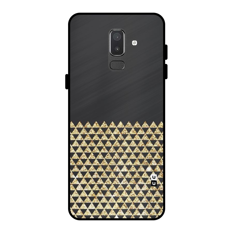 Dark Grey Golden Triangles Metal Back Case for Galaxy On8 (2018)