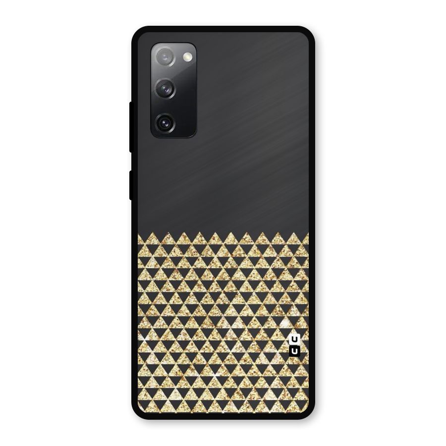 Dark Grey Golden Triangles Metal Back Case for Galaxy S20 FE 5G