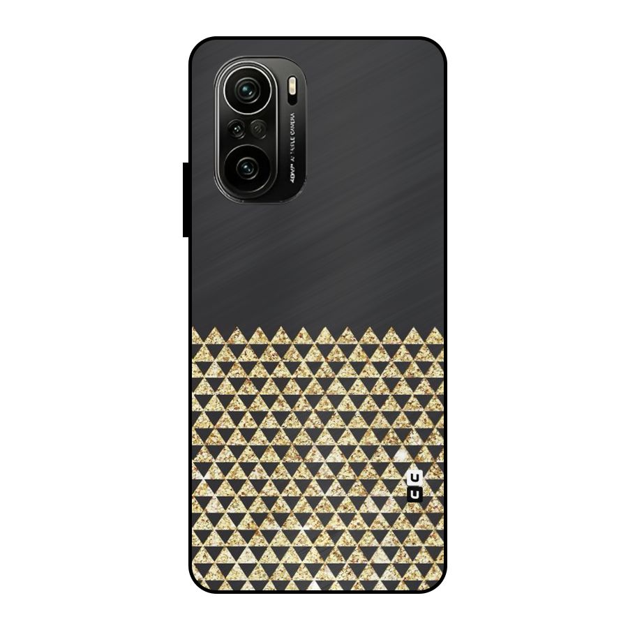 Dark Grey Golden Triangles Metal Back Case for Mi 11X Pro