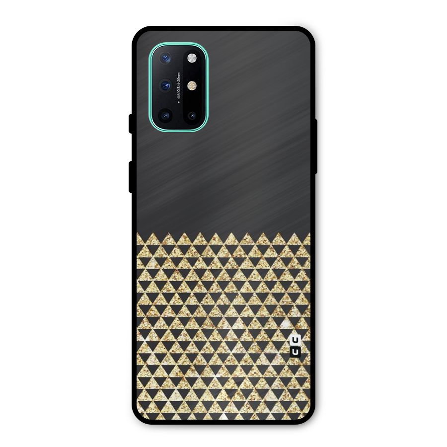 Dark Grey Golden Triangles Metal Back Case for OnePlus 8T