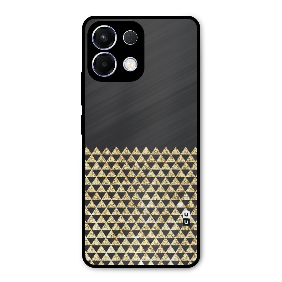 Dark Grey Golden Triangles Metal Back Case for Oppo K13