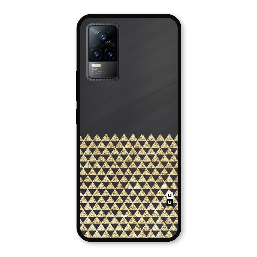Dark Grey Golden Triangles Metal Back Case for Vivo Y73