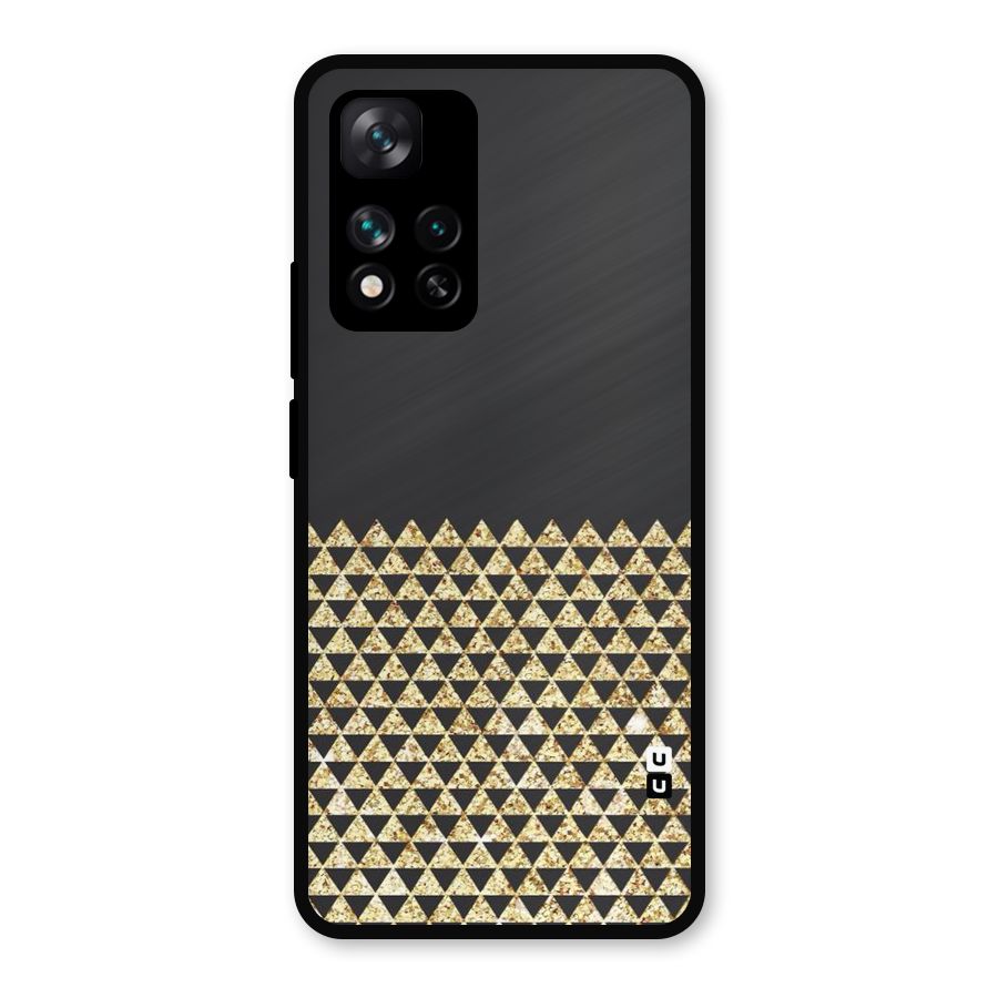 Dark Grey Golden Triangles Metal Back Case for Xiaomi 11i 5G
