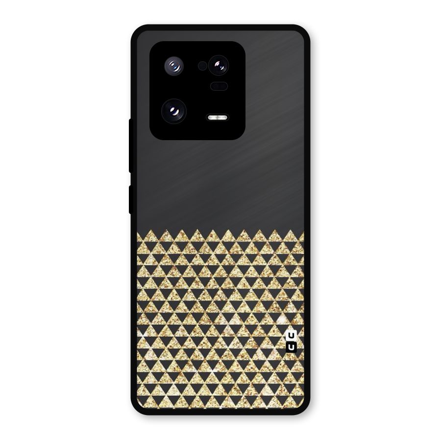 Dark Grey Golden Triangles Metal Back Case for Xiaomi 13 Pro