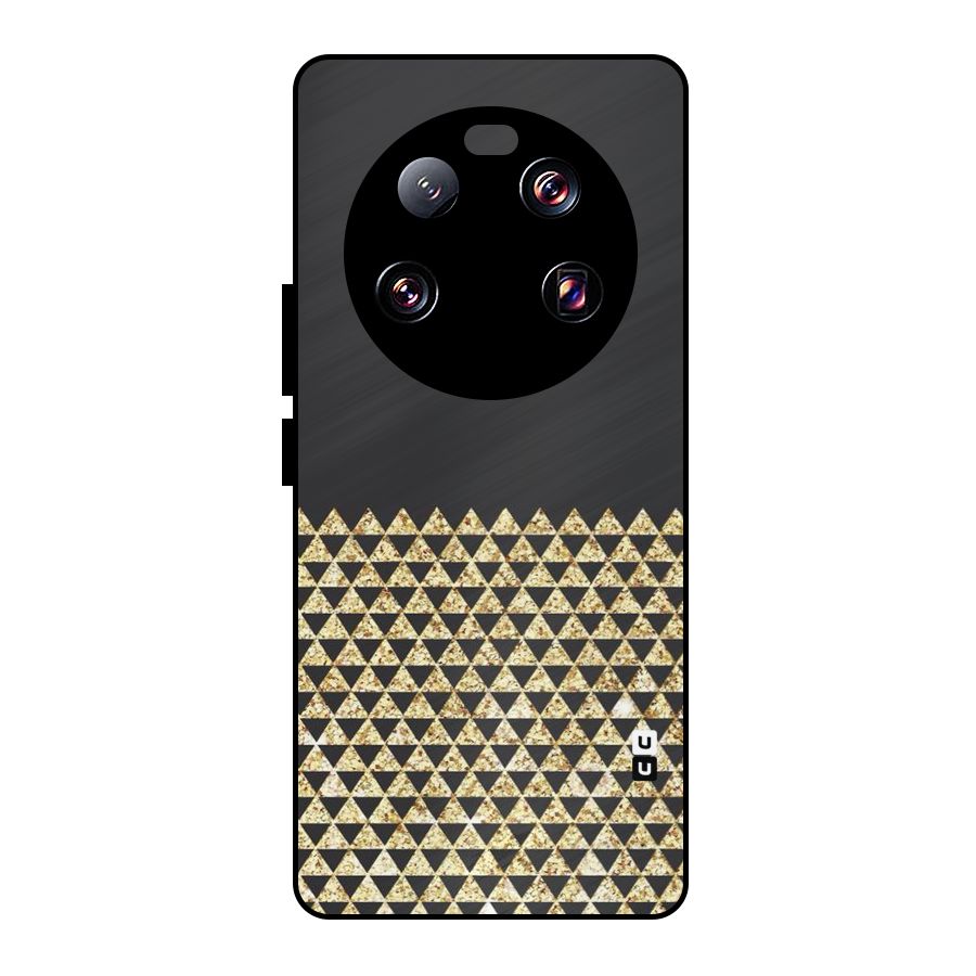 Dark Grey Golden Triangles Metal Back Case for Xiaomi 13 Ultra