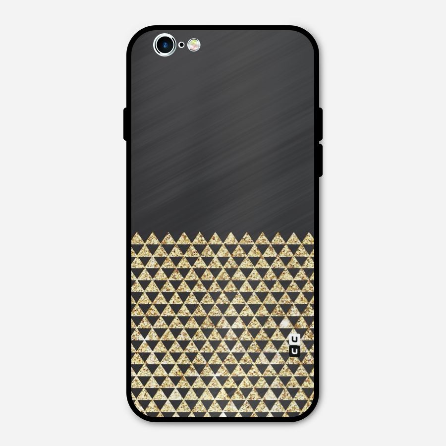 Dark Grey Golden Triangles Metal Back Case for iPhone 6 6s