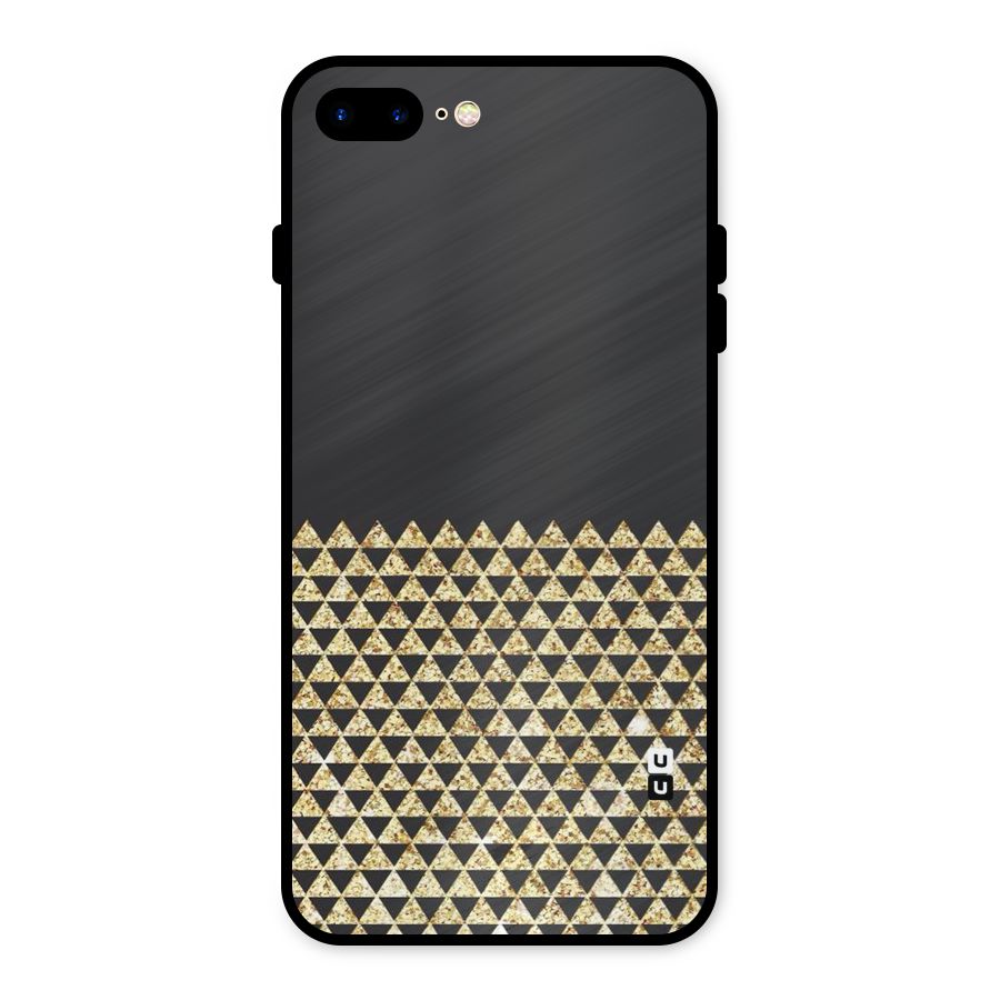Dark Grey Golden Triangles Metal Back Case for iPhone 8 Plus
