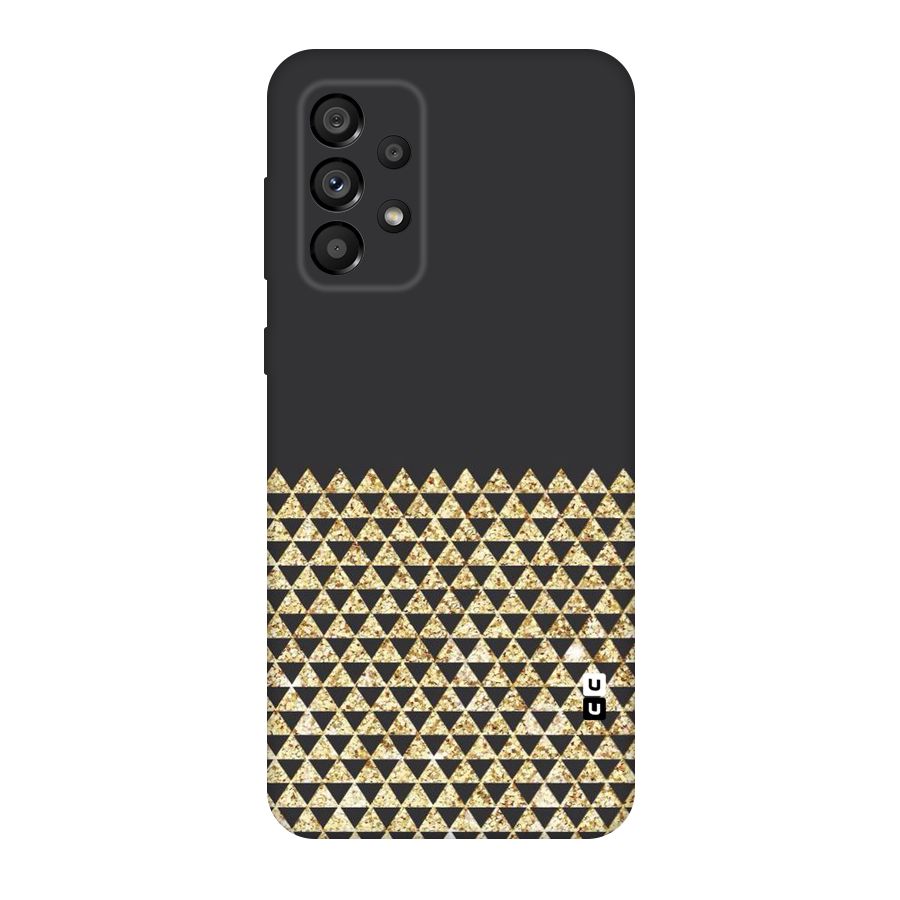 Dark Grey Golden Triangles Original Polycarbonate Back Case for Galaxy A73 5G