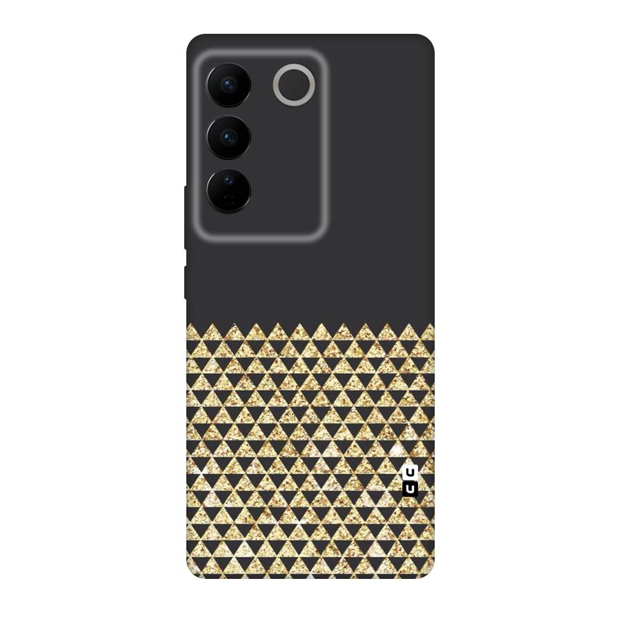 Dark Grey Golden Triangles Original Polycarbonate Back Case for Vivo V27