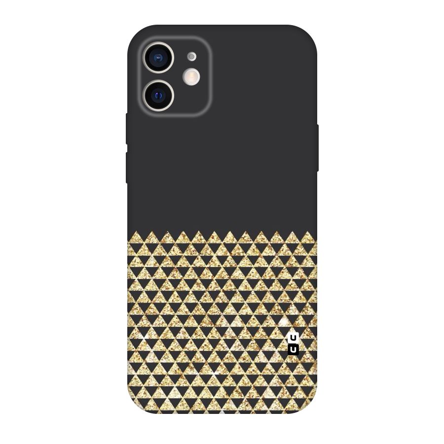 Dark Grey Golden Triangles Original Polycarbonate Back Case for iPhone 12