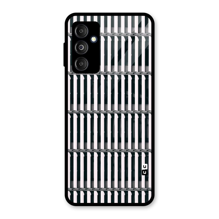 Dark Lines Pattern Glass Back Case for Galaxy M14 5G