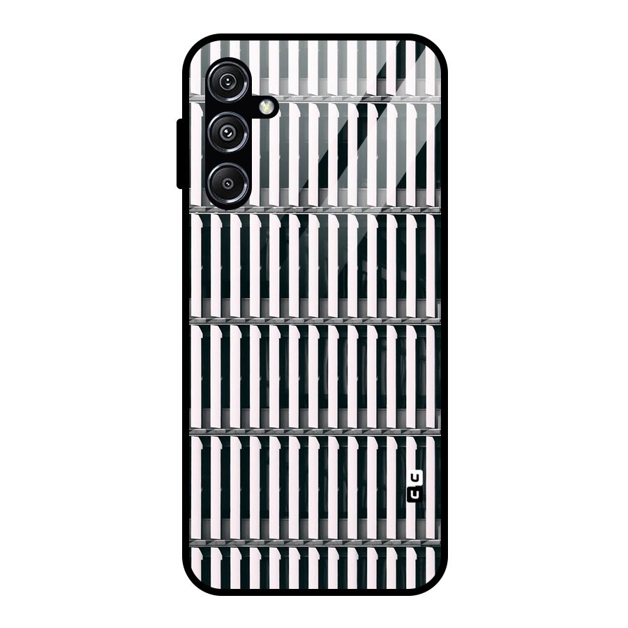 Dark Lines Pattern Glass Back Case for Galaxy M34 5G