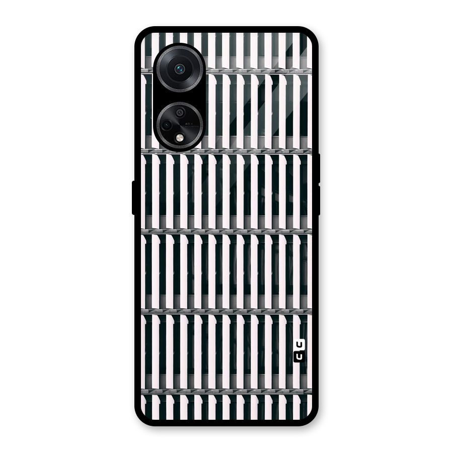 Dark Lines Pattern Glass Back Case for Oppo F23