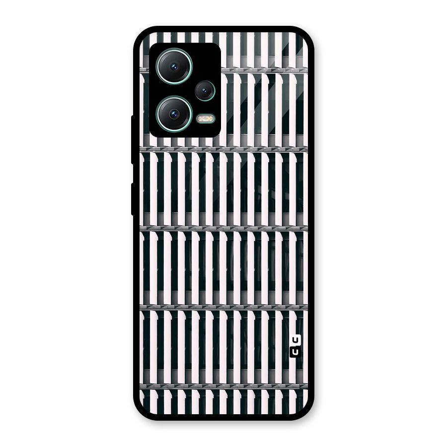 Dark Lines Pattern Glass Back Case for Poco X5