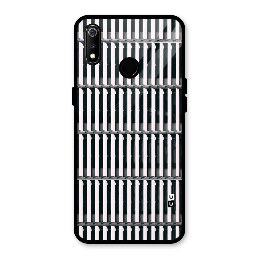 Dark Lines Pattern Glass Back Case for Realme 3i
