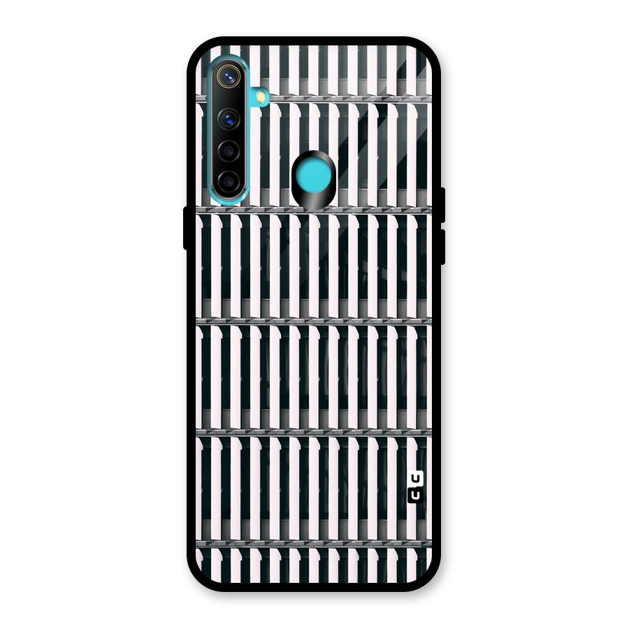Dark Lines Pattern Glass Back Case for Realme 5i