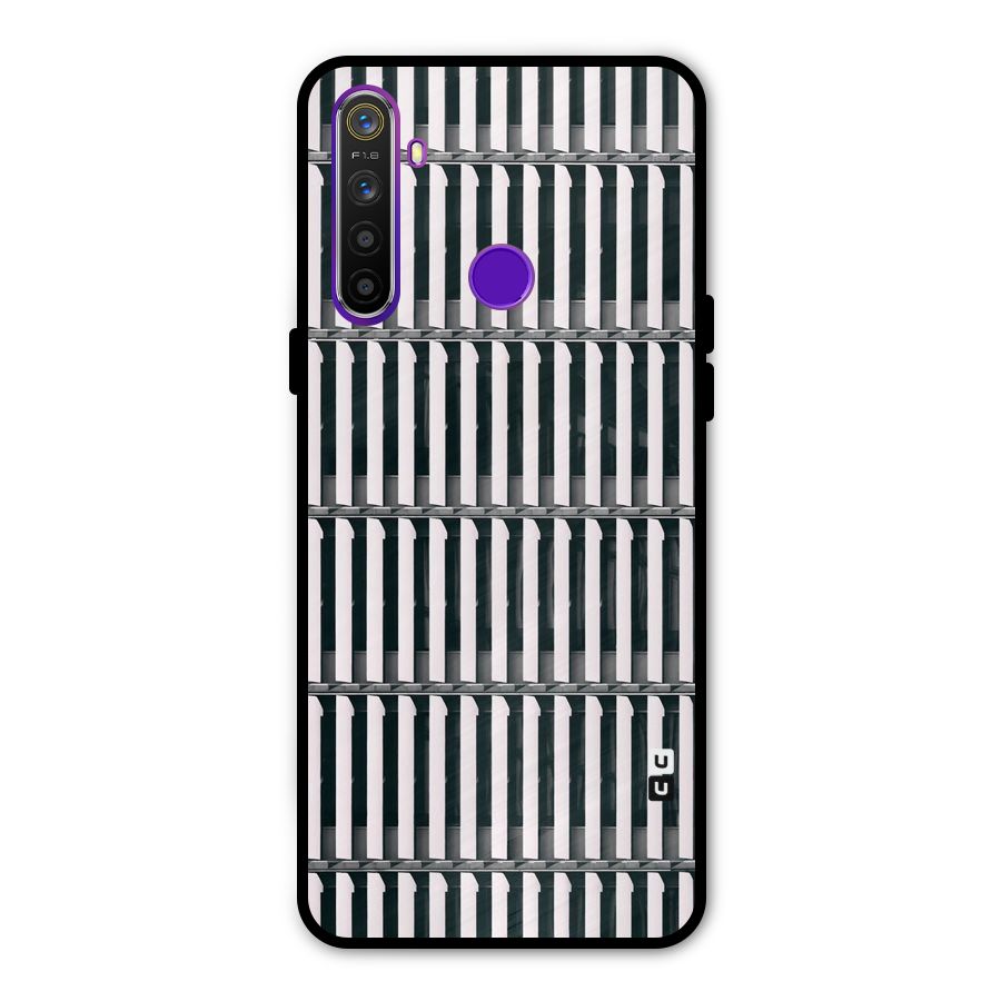 Dark Lines Pattern Glass Back Case for Realme 5s
