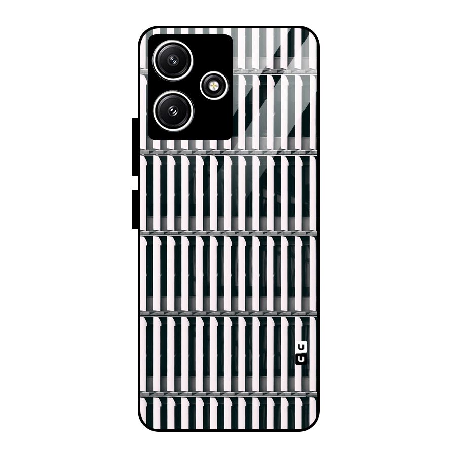 Dark Lines Pattern Glass Back Case for Redmi 12 5G