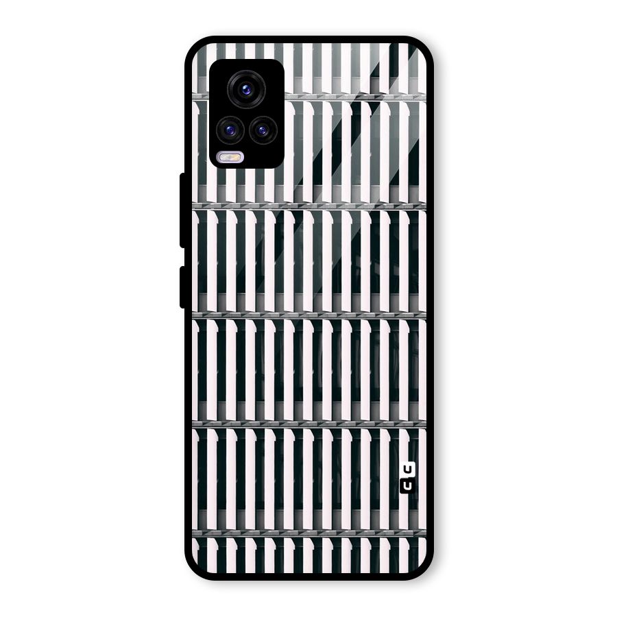 Dark Lines Pattern Glass Back Case for Vivo V20 2021