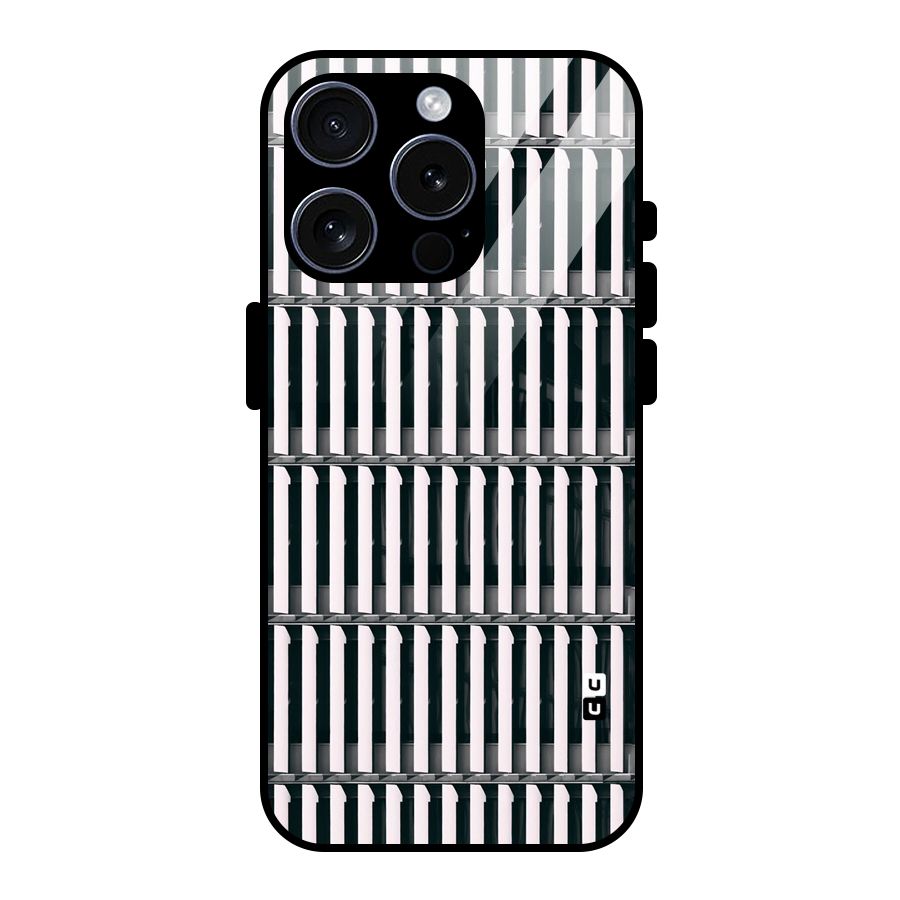 Dark Lines Pattern Glass Back Case for iPhone 15 Pro