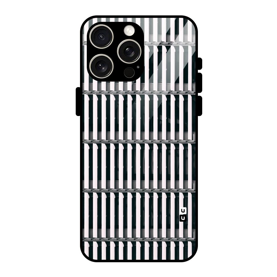Dark Lines Pattern Glass Back Case for iPhone 15 Pro Max