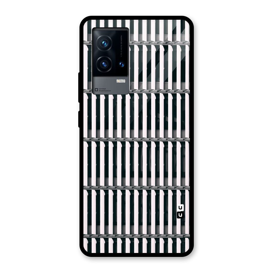 Dark Lines Pattern Glass Back Case for iQOO 9 5G