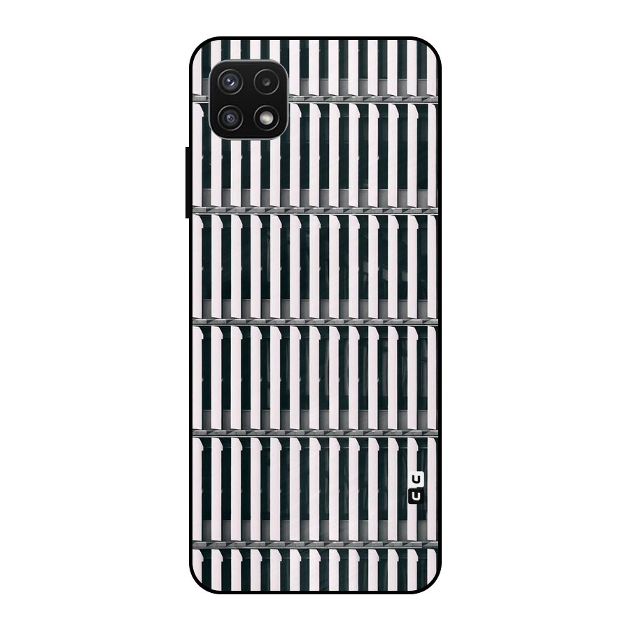 Dark Lines Pattern Metal Back Case for Galaxy A22 5G