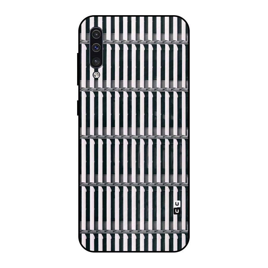 Dark Lines Pattern Metal Back Case for Galaxy A50