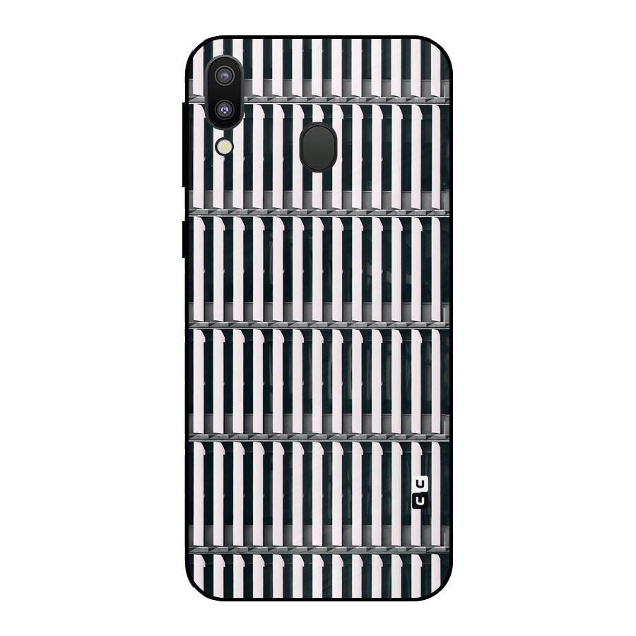 Dark Lines Pattern Metal Back Case for Galaxy M20