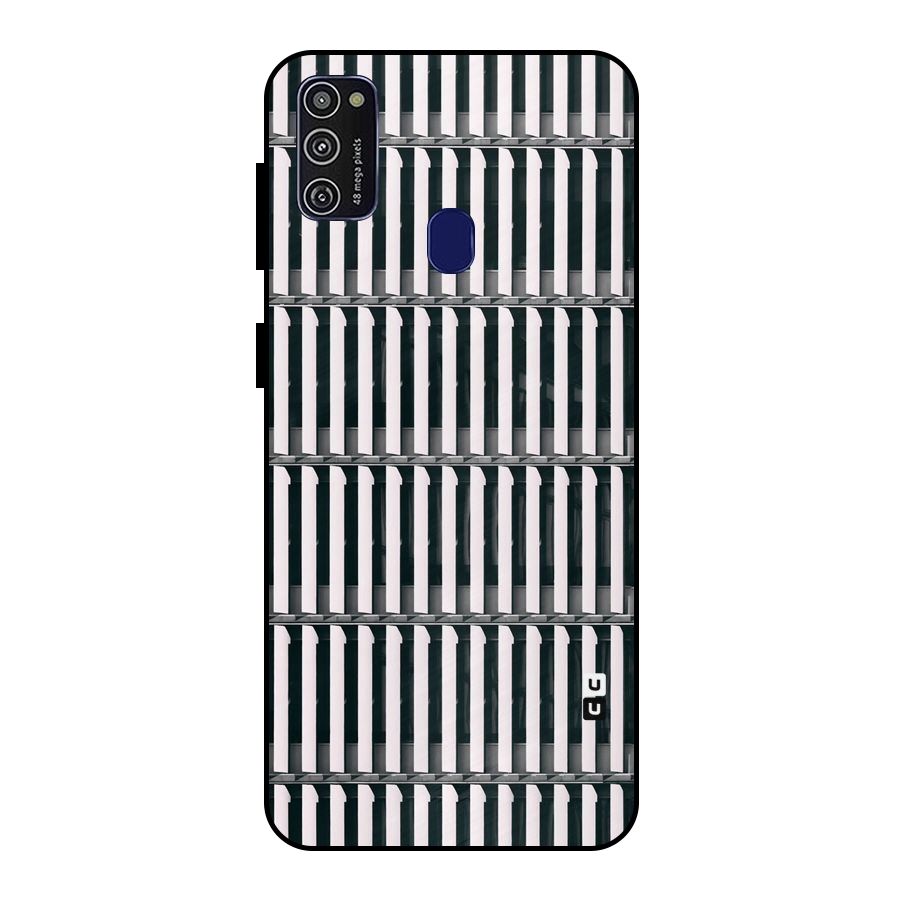 Dark Lines Pattern Metal Back Case for Galaxy M30s