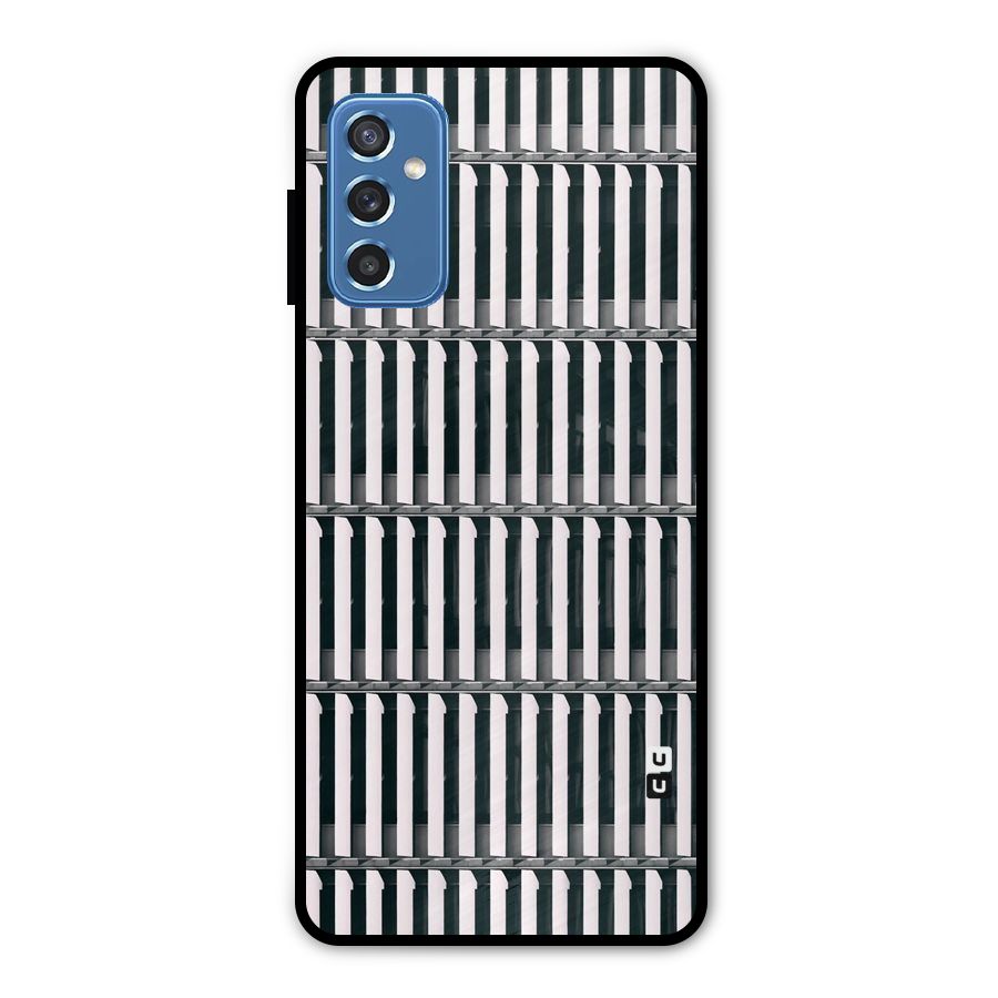 Dark Lines Pattern Metal Back Case for Galaxy M52 5G