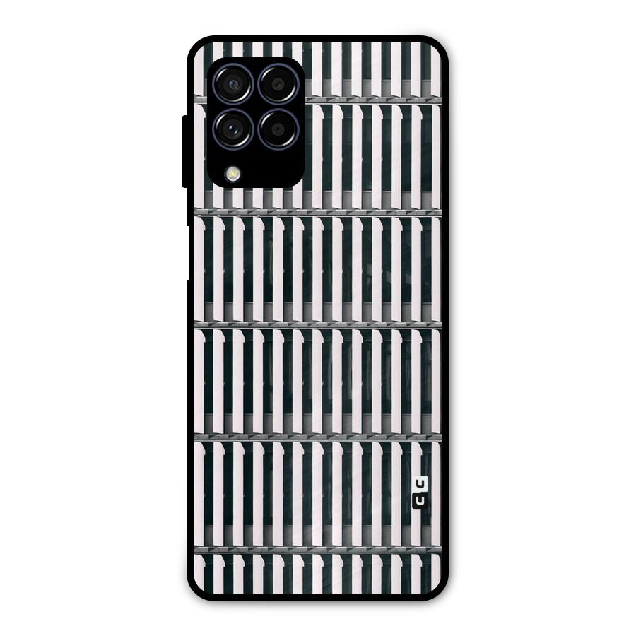 Dark Lines Pattern Metal Back Case for Galaxy M53 5G