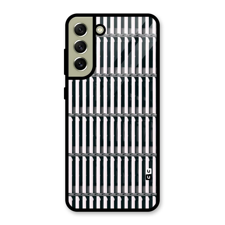 Dark Lines Pattern Metal Back Case for Galaxy S21 FE 5G (2023)