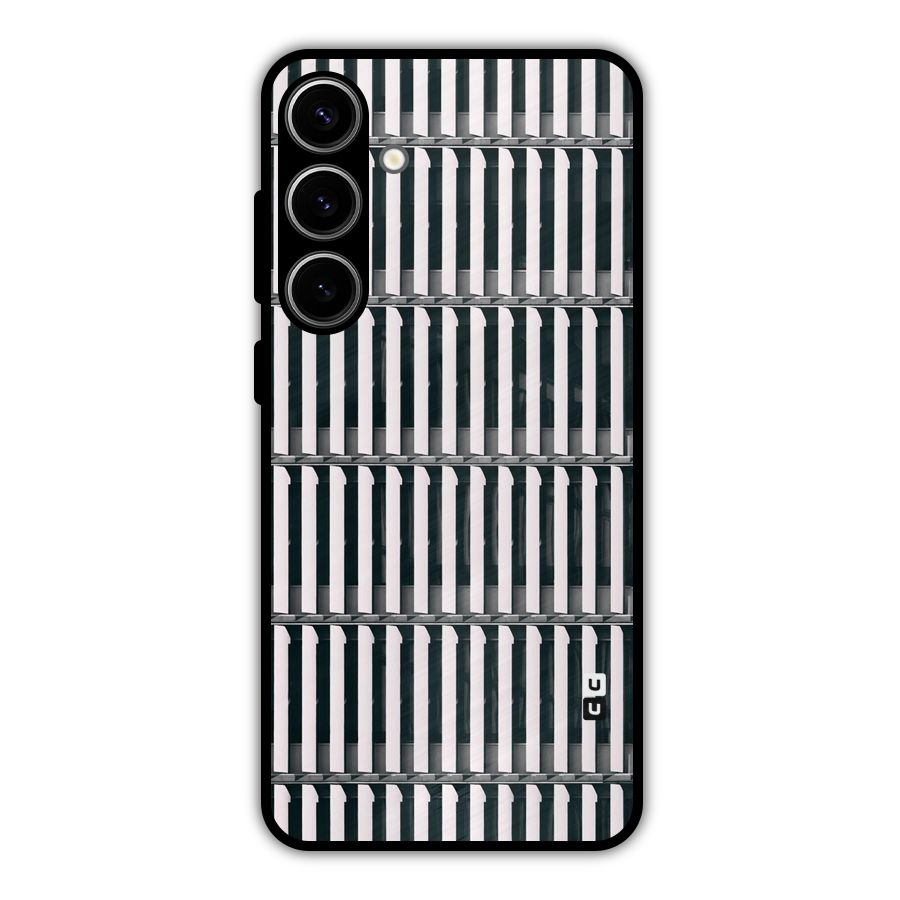 Dark Lines Pattern Metal Back Case for Galaxy S24 Plus