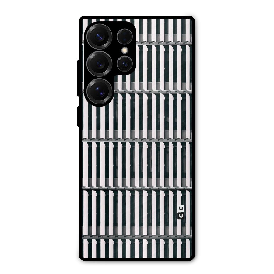 Dark Lines Pattern Metal Back Case for Galaxy S25 Ultra