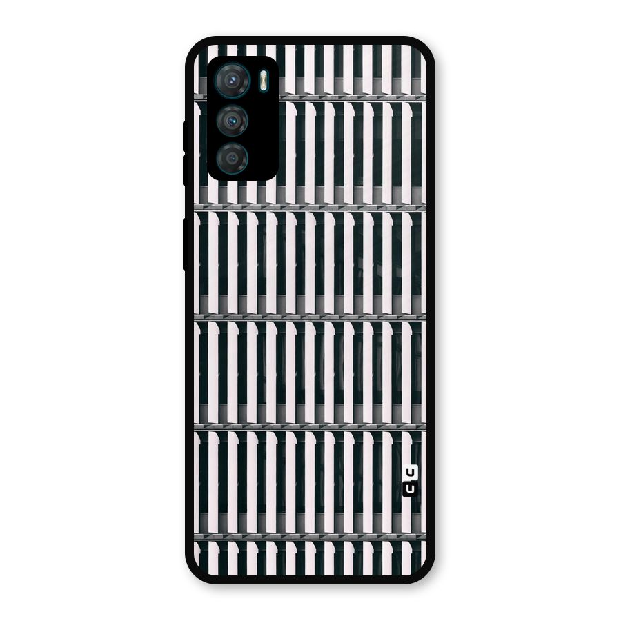 Dark Lines Pattern Metal Back Case for Moto G42