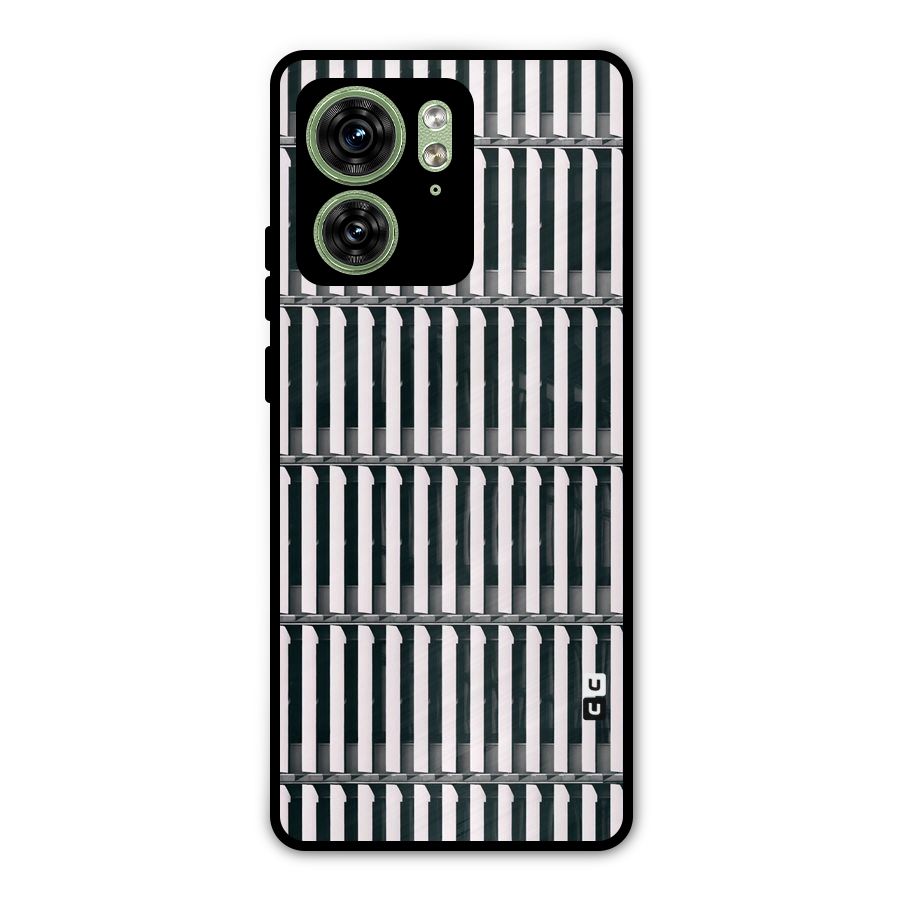 Dark Lines Pattern Metal Back Case for Motorola Edge 40 5G