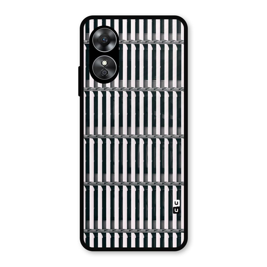 Dark Lines Pattern Metal Back Case for Oppo A17