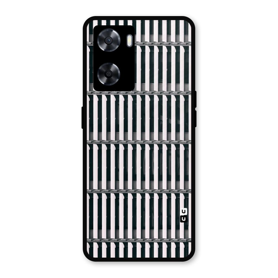 Dark Lines Pattern Metal Back Case for Oppo A77s