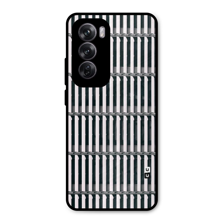 Dark Lines Pattern Metal Back Case for Oppo Reno12 Pro