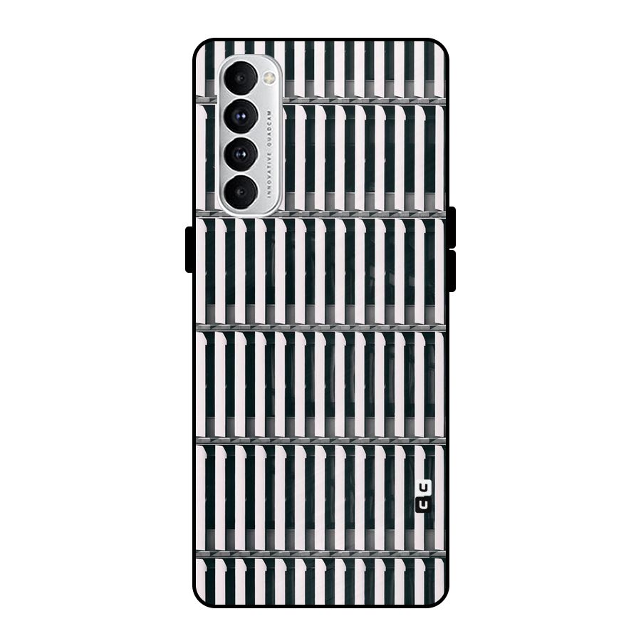 Dark Lines Pattern Metal Back Case for Oppo Reno4 Pro