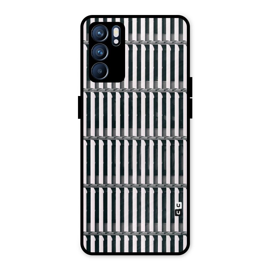 Dark Lines Pattern Metal Back Case for Oppo Reno6 5G