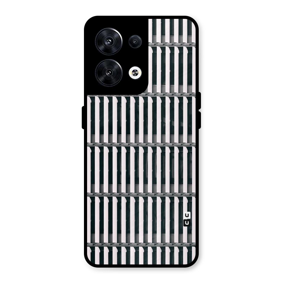 Dark Lines Pattern Metal Back Case for Oppo Reno8 5G