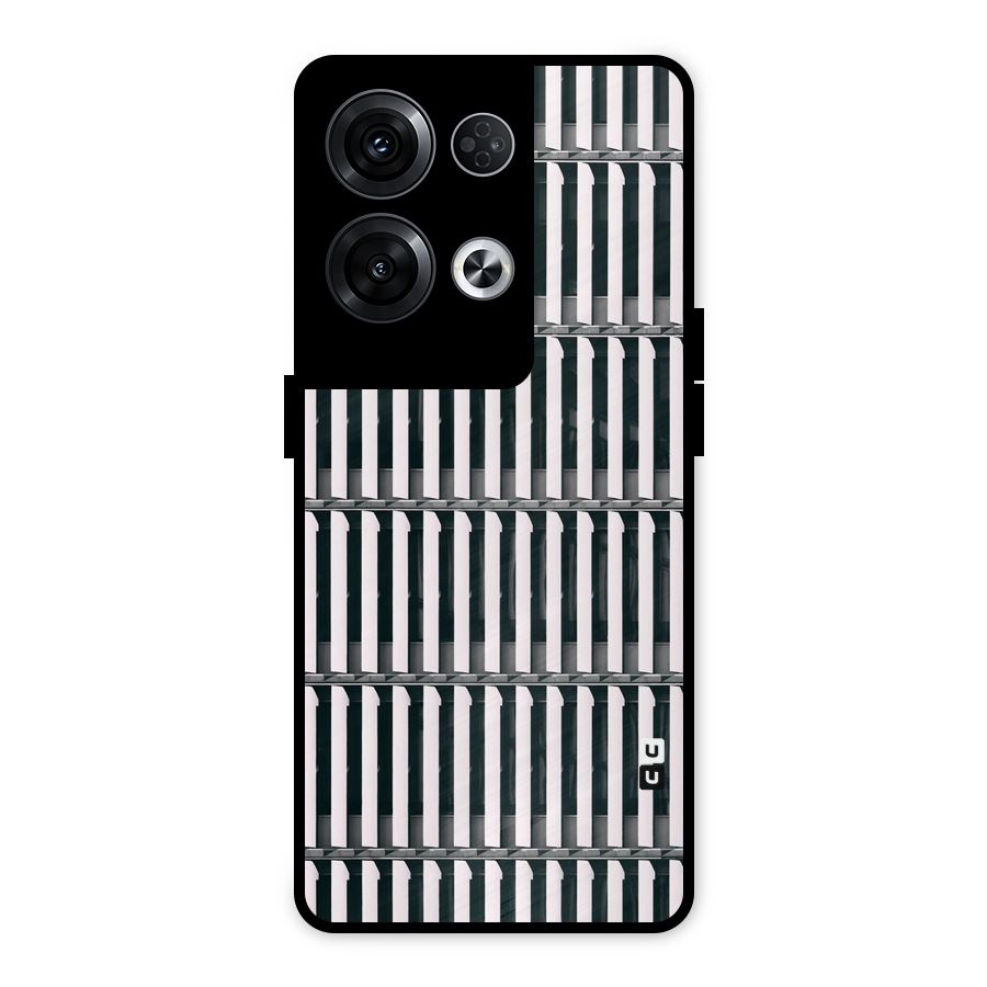 Dark Lines Pattern Metal Back Case for Oppo Reno8 Pro 5G